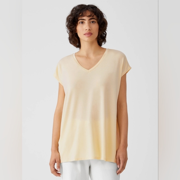 Eileen Fisher Fine Jersey Square Top Pink Medium M - Picture 6 of 7